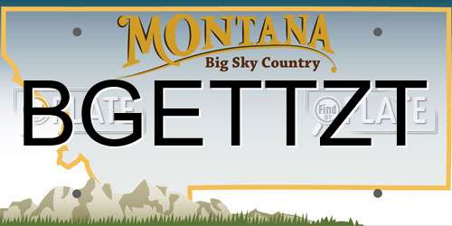 BGETTZT Montana License Plate