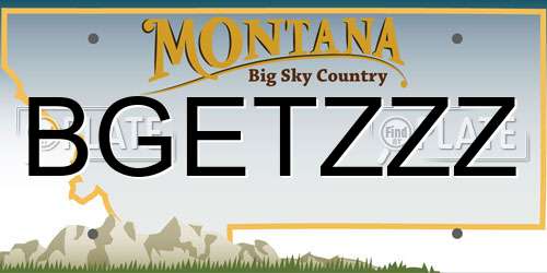 BGETZZZ Montana License Plate