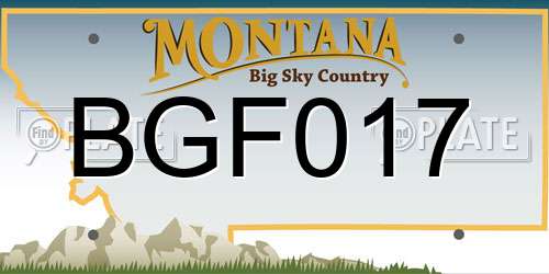 BGF017 Montana License Plate