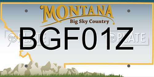 BGF01Z Montana License Plate