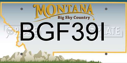 BGF39I Montana License Plate