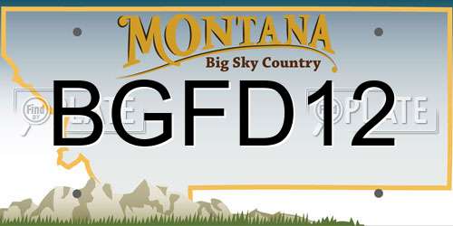 BGFD12 Montana License Plate