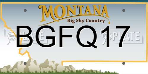 BGFQ17 Montana License Plate