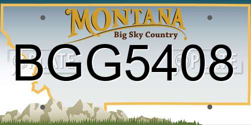 BGG5408 Montana License Plate