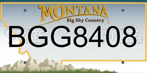 BGG8408 Montana License Plate