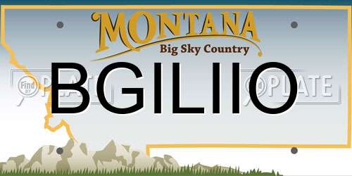 BGILIIO Montana License Plate