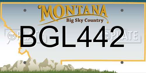 BGL442 Montana License Plate