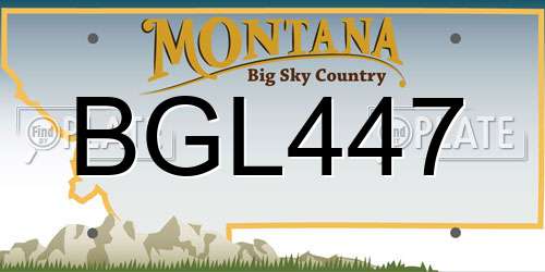 BGL447 Montana License Plate