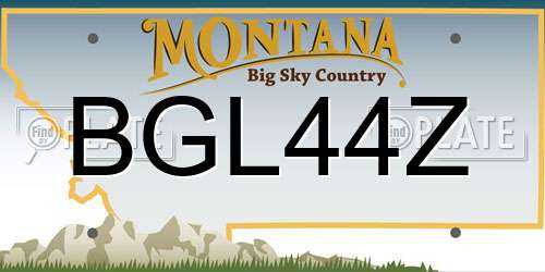 BGL44Z Montana License Plate