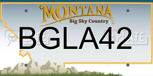 BGLA42 Montana License Plate