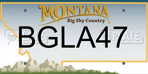 BGLA47 Montana License Plate