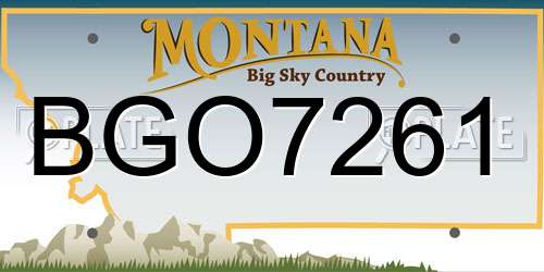 BGO7261 Montana License Plate