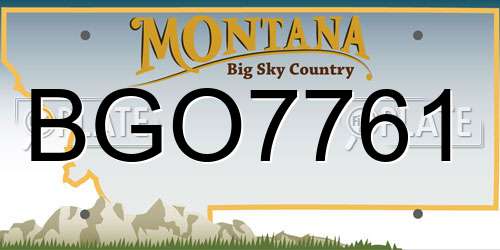 BGO7761 Montana License Plate