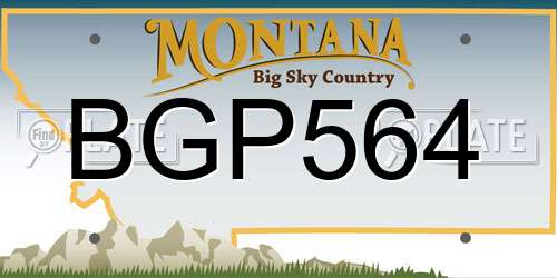 BGP564 Montana License Plate