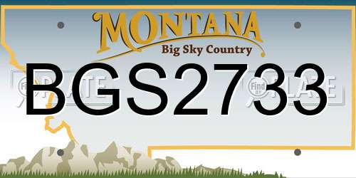 BGS2733 Montana License Plate