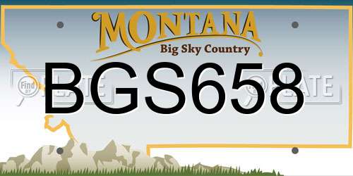 BGS658 Montana License Plate