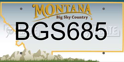 BGS685 Montana License Plate