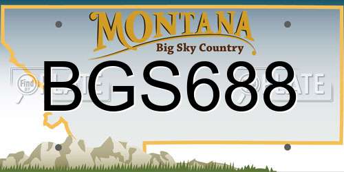 BGS688 Montana License Plate