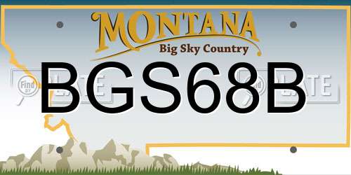 BGS68B Montana License Plate