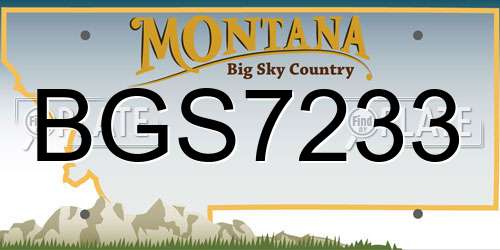 BGS7233 Montana License Plate