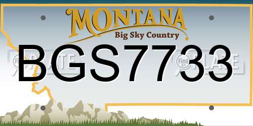 BGS7733 Montana License Plate
