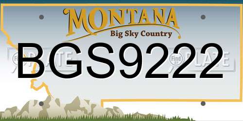 BGS9222 Montana License Plate