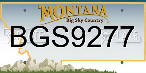 BGS9277 Montana License Plate