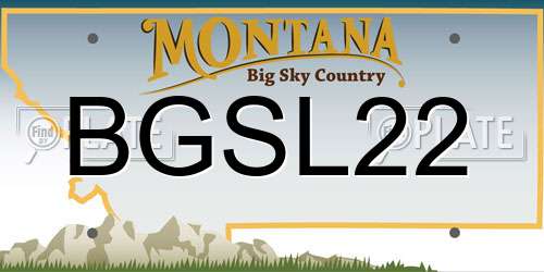 BGSL22 Montana License Plate