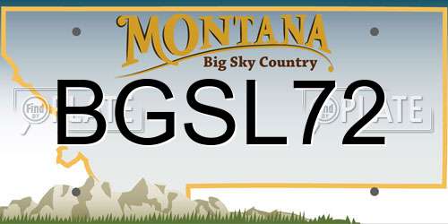 BGSL72 Montana License Plate