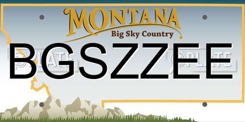 BGSZZEE Montana License Plate