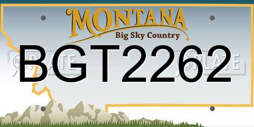 BGT2262 Montana License Plate