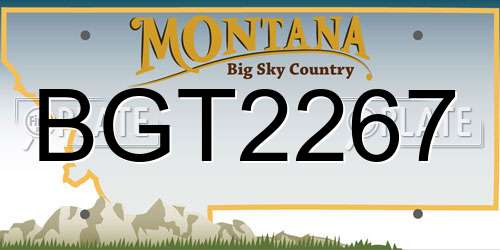 BGT2267 Montana License Plate