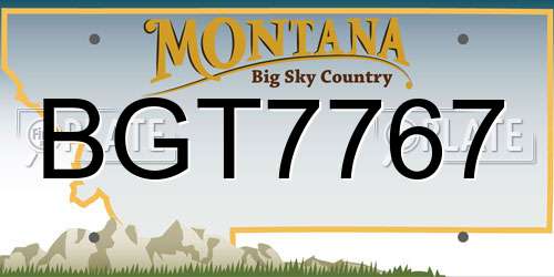 BGT7767 Montana License Plate