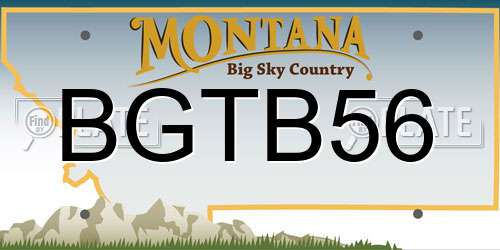 BGTB56 Montana License Plate