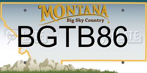 BGTB86 Montana License Plate