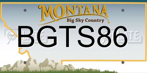 BGTS86 Montana License Plate