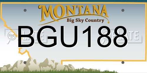 BGU188 Montana License Plate