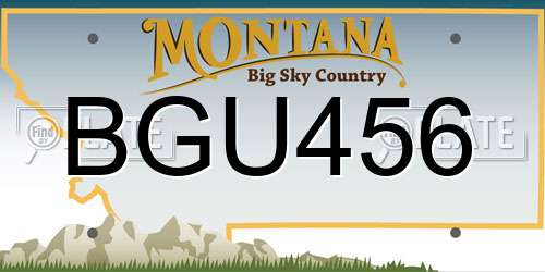 BGU456 Montana License Plate