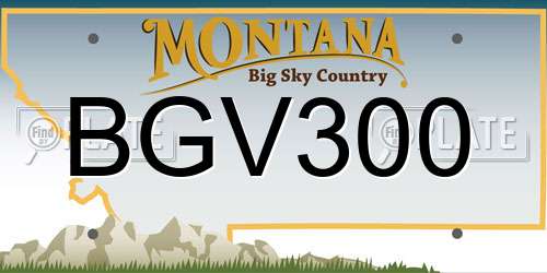 BGV300 Montana License Plate