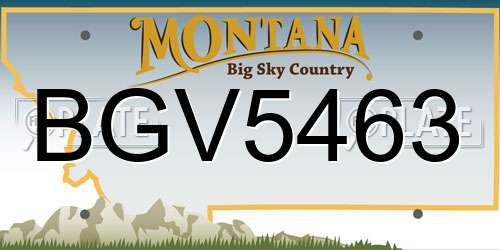 BGV5463 Montana License Plate