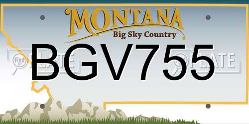 BGV755 Montana License Plate