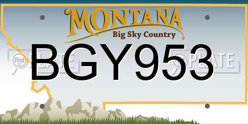 BGY953 Montana License Plate