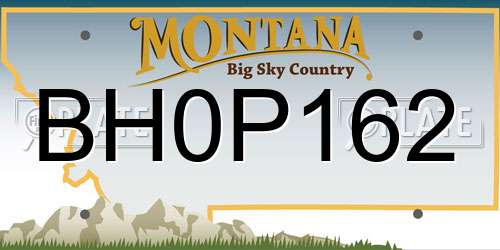 BH0P162 Montana License Plate