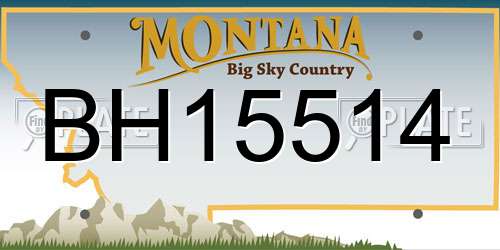 BH15514 Montana License Plate