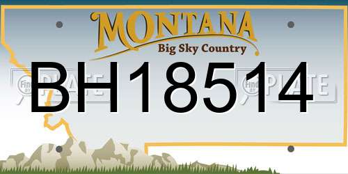 BH18514 Montana License Plate
