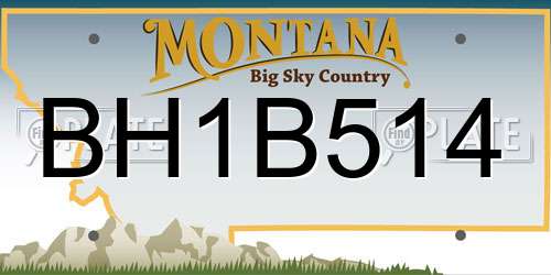 BH1B514 Montana License Plate