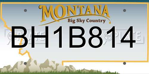 BH1B814 Montana License Plate