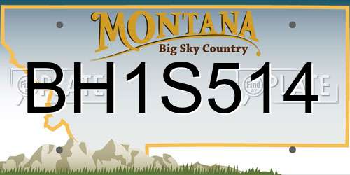 BH1S514 Montana License Plate
