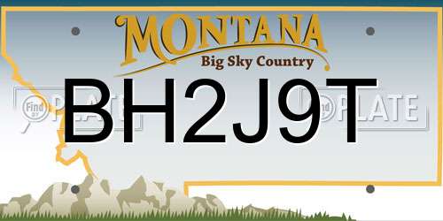 BH2J9T Montana License Plate