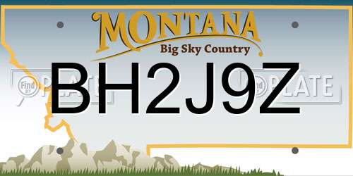 BH2J9Z Montana License Plate